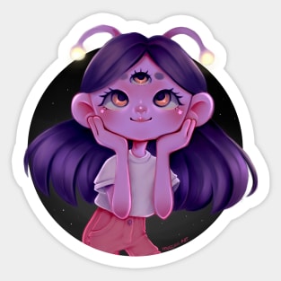 alien girl Sticker